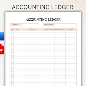 Printable Accounting Ledger: Small Business Expense Tracker (PDF & Word)