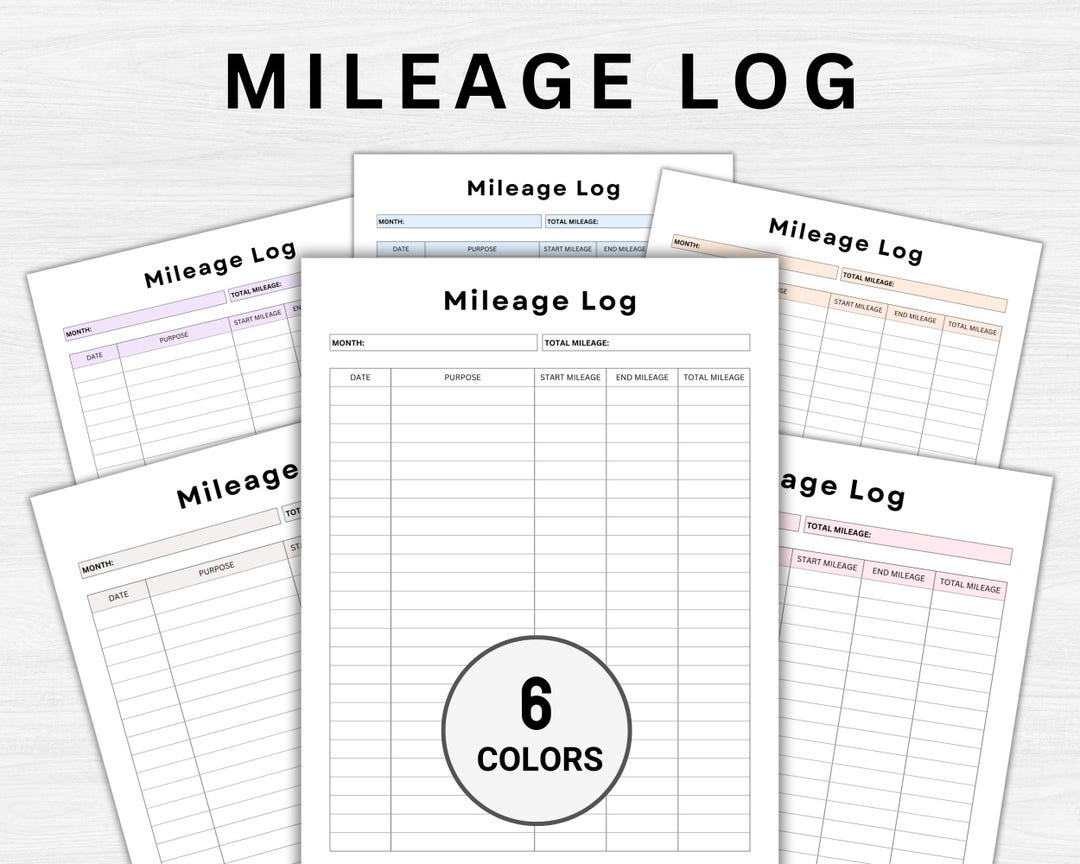 Printable Mileage Log: Car & Work Trip Tracker (PDF) - Etsy