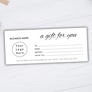 EDITABLE Gift Certificate Templates, Printable Gift Voucher Card, DIY Gift Voucher, Modern Gift Certificate, Gift Voucher Canva Editable