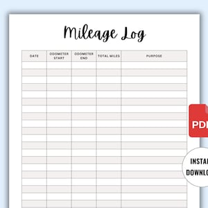 Journal de bord. Record de miles. Suivi des miles parcourus au travail. Suivi des kilomètres parcourus. Kilométrage de la voiture. Journal de suivi du kilométrage. Journal de kilométrage du véhicule. PDF imprimable