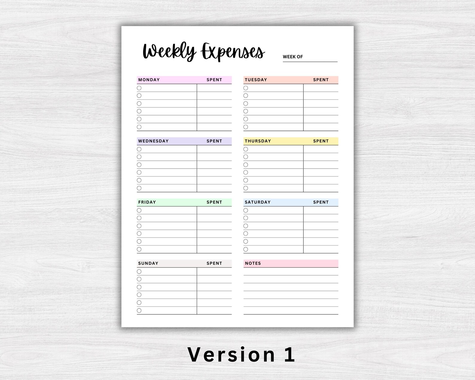 Spending Tracker Printable, Weekly Budget Planner, Expense Tracker ...