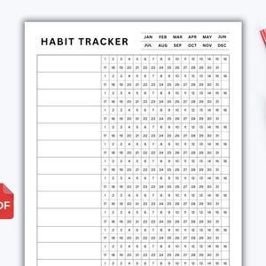 Monthly Habit Tracker Printable. Habit Tracker Template. Routine Tracker. 30 Day Habit Challenge. A4/Letter. Instant Download. PDF