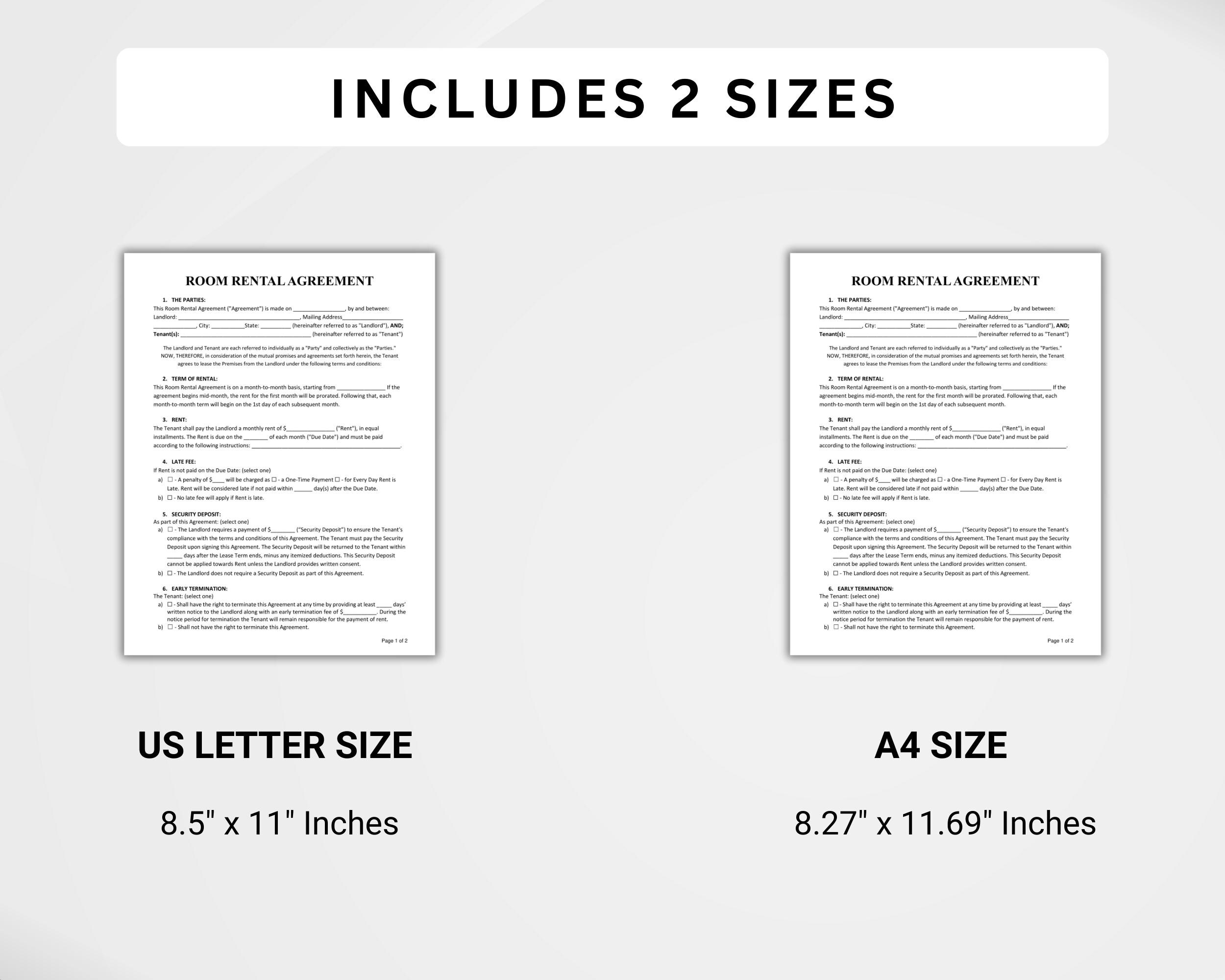 Shutter For Rent Word Basic Room Rental Agreement Template | Editable Room Rental Contract ...