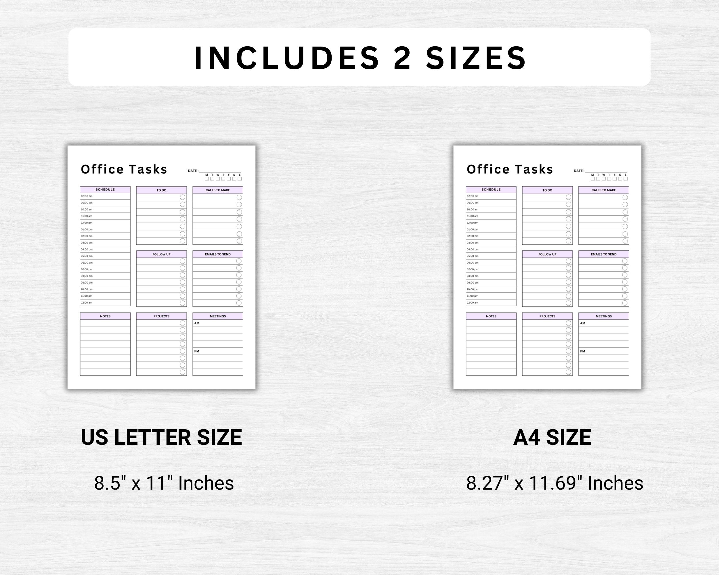 Printable Daily Office Tasks. Office Planner. Work Planner. Office To ...