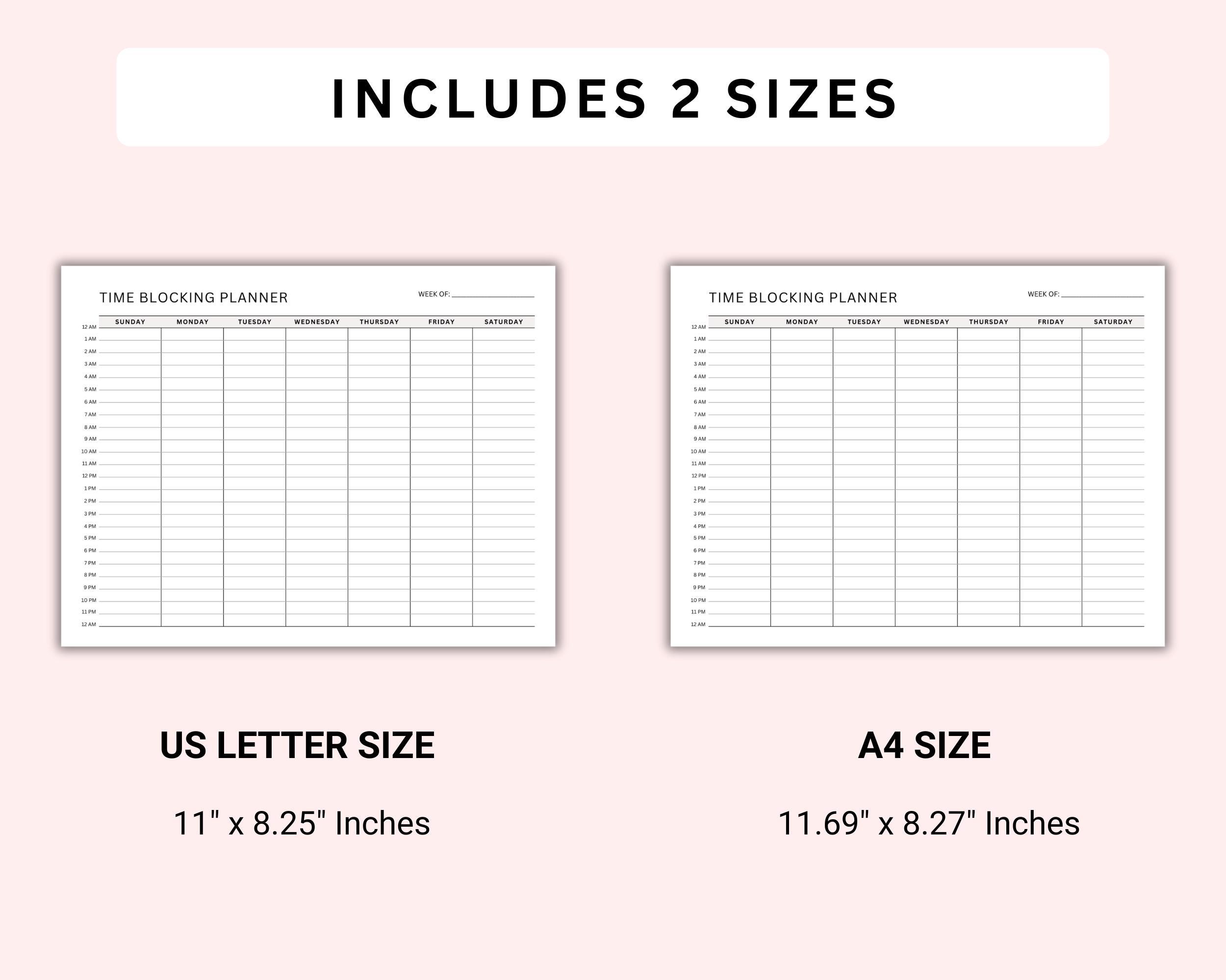 Time Block Week Schedule.pdf Weekly Time Blocking Planner Printable, Productivity Organizer, Weekly ...