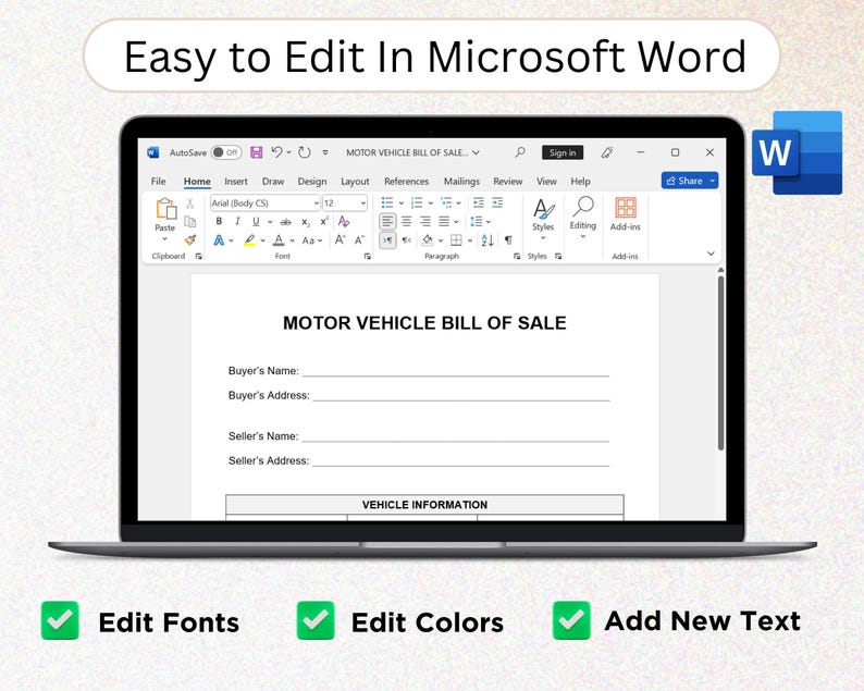 Vehicle Bill of Sale Template Editable Bill of Sale Form Car Sale Vehicle Bill of Sale Template Editable Bill of Sale Form Car Sale