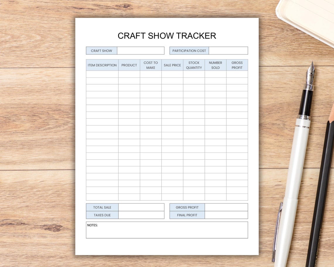 Craft Fair Checklist.pdf Craft Show Tracker Printable, Craft Fair Checklist, Vendor Sales Log ...