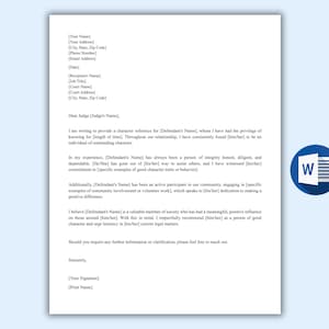 Può includere: Un modello di lettera di referenze di carattere per un giudice. La lettera è scritta in tono formale e include spazio per il nome, l'indirizzo e le informazioni di contatto dello scrivente. La lettera include anche spazio per il nome dell'imputato, la durata del tempo in cui lo scrivente conosce l'imputato e esempi specifici del buon carattere dell'imputato.