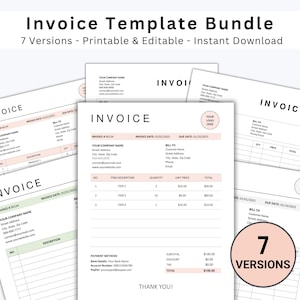 Invoice Template Word | Editable Business Invoice | Printable Billing Form | Professional Microsoft Word Invoice Form | Receipt Template