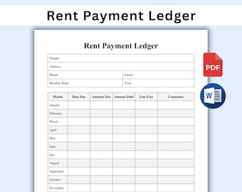 Printable Monthly Rent Payment Tracker: Landlord Ledger (PDF) - Etsy