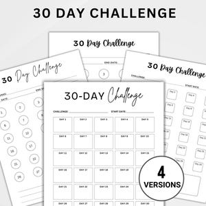PRINTABLE 30 Day Challenge. 30 Day Challenge Goal Tracker. Fitness Challenge Tracker. 30 Day Game. Savings Challenge. Habit Forming PDF