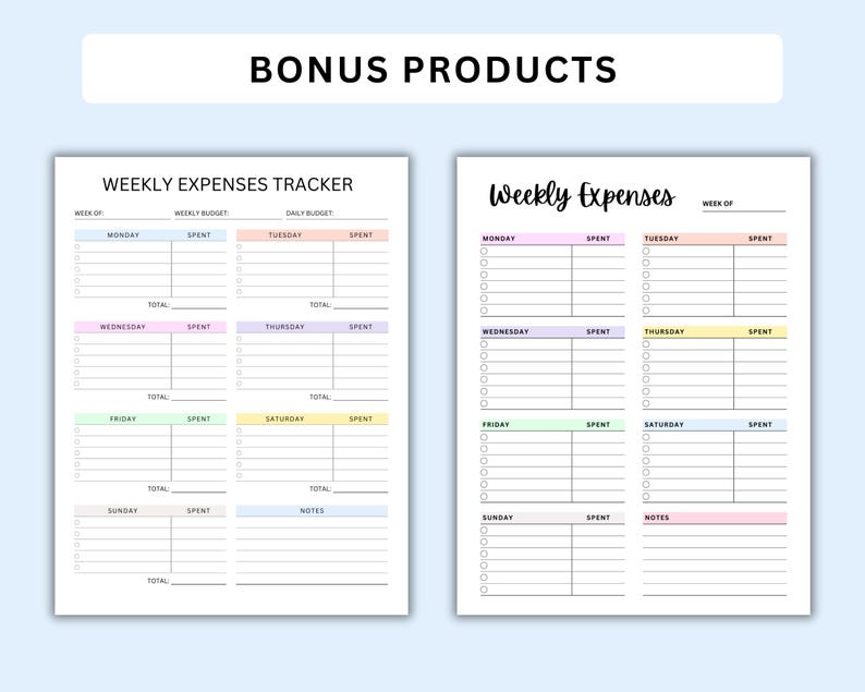 Weekly Expenses Tracker Printable, Spending Tracker, Budget Planner ...