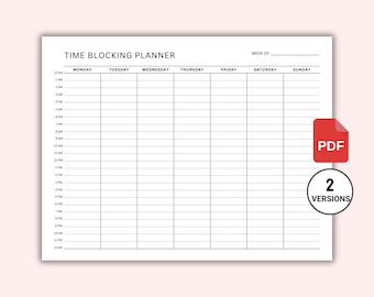 Wochenplaner, Wochenplaner, 24-Stunden-Planer, Wochenplaner, Planer für Zeitblocking, Planer für Zeitblocking Planer, Planer für Planer und Planer