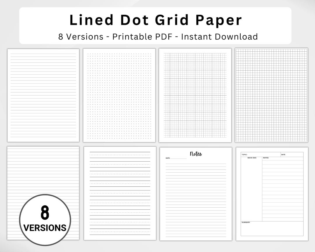 Graph Paper Printable, Graph Grid Paper, Squared Paper Digital Template ...