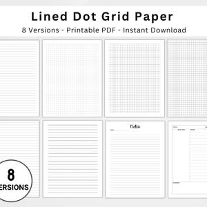 Lined Dot Grid Paper Printable. Szablony do robienia notatek. College Notes Making. Szablon papieru do robienia notatek w kropki. Notatki z wykładów. Natychmiastowe pobranie pliku PDF