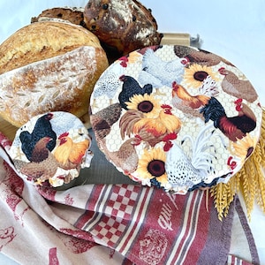 Sourdough Bowl Cover | Starter Jar Cover | Food-Safe PUL Lining | Chicken Print | Bread Proofing Bowl Cover | Stand Mixer Cover | Handmade