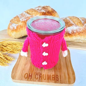 Hand Knit Sourdough Starter Jar Cozy – Mason Jar Cover, Baker Gift