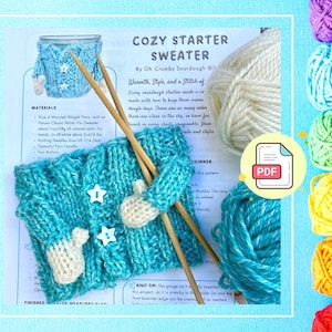 Sourdough Starter Jar Sweater Knitting Pattern: Hand Knit Cozy (PDF Pattern)