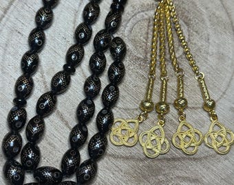 Vintage antique antique Yusur yusuri black coral Tespih Missbah prayer beads Rosary مسباح يسرانتيك سبحة
