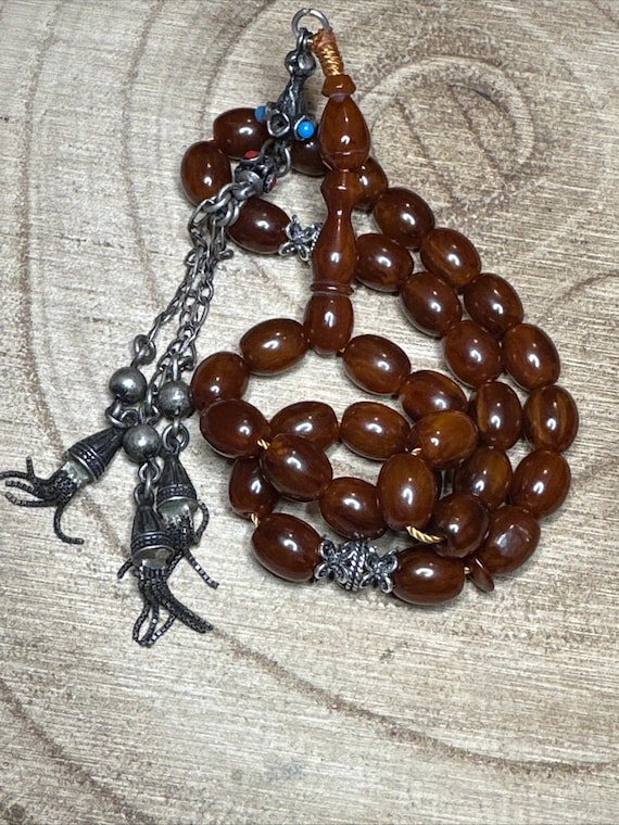 Antique Vintage Bakelite Faturan Tesbih Prayer Beads Rosary مسكي