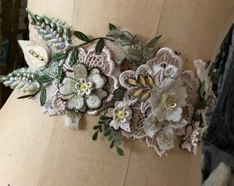 Heirloom Collection Hand Beaded Appliqué Sash