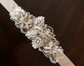 Heirloom Collection Hand Beaded Appliqué Sash