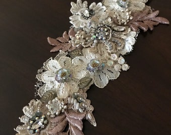 Heirloom Collection Hand Beaded Appliqué Sash