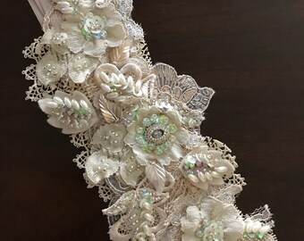 Heirloom Collection Hand Beaded Appliqué Sash