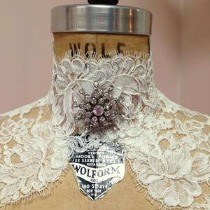 Lace Wedding Bolero Choker Style Custom Alencon Lace image 2