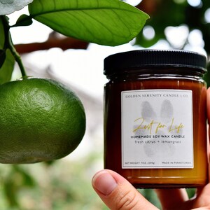 Summer Scented Soy Candle: Wood Wick, Paw Print Label, Gift for Pet Lovers