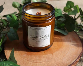 Winter Scented Soy Wood Wick Candle - Gift Ready
