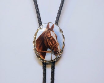 Western Jewelry/Horse Cameo Bolo Necklace/Horse Necklace/Bolo Necklace/Rodeo Jewelry/Cowgirl Jewelry/Southwest Style Horse Necklace/Arizona