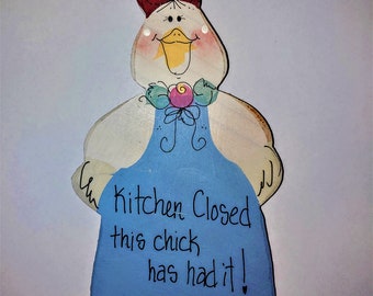 Vintage Country Kitchen Decor/Chicken Decor/Chicken Plaque/Farmhouse Kitchen Plaque/Wooden Chicken Plaque/Kitchen Decoration/ Gift For Mom