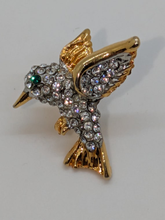 Hummingbird Brooch /Crystal Hummingbird Lapel Pin/