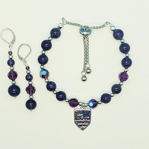 Affirmation Amethyst Bracelet/Religious Charm Bracelet/Biblical Bracelet/Jesus Blessing Charm Bracelet/Easter Jewelry For Mom/Faith and Love