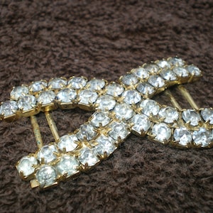 RHINESTONE SHASH BUCKLE Vintage/Crystal Studded Sash Buckle/1970 Vintage Buckle