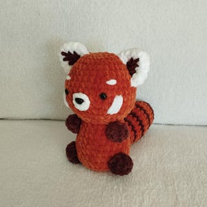 Handmade crochet red panda plush toy
