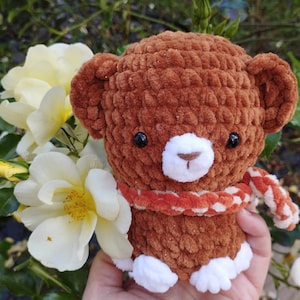 Handmade crochet teddy bear plush