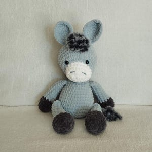 Handmade crochet plush donkey