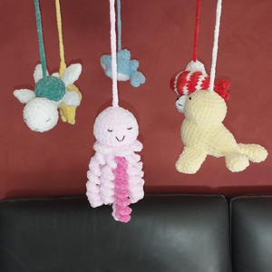 Handmade crochet baby mobile