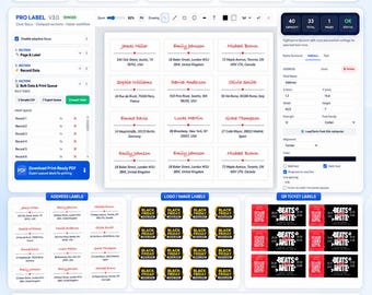 Bulk Label Maker Software, Barcode QR Code Generator, CSV Import PDF Printing Tool