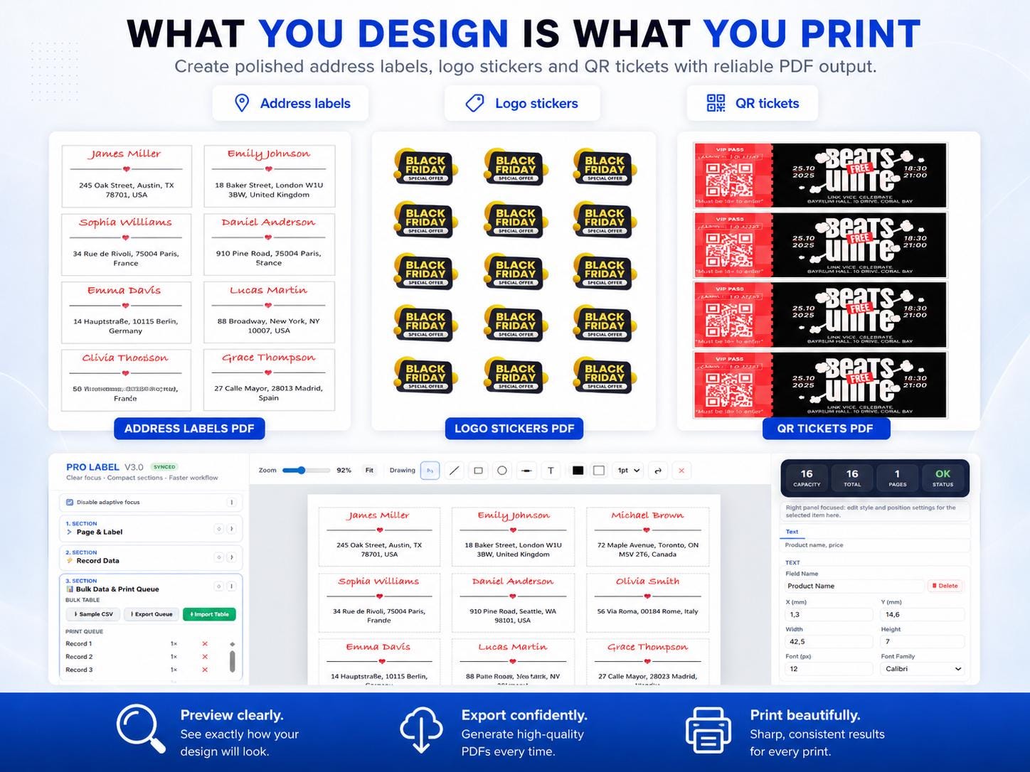 Bulk Label Maker Software, Barcode QR Code Generator, CSV Import PDF ...