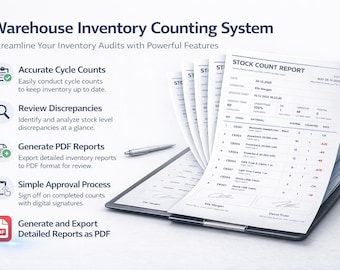 Lagerinventur System (Web App für Google Sheets) | Auto-Varianzanalytik, PDF-Auswertungen & Digitale Signatur | Lagerbestands-Dashboard