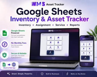 Google Sheets Inventory Asset Tracker | Material Stock, Assignment, Checkout & Return Dashboard
