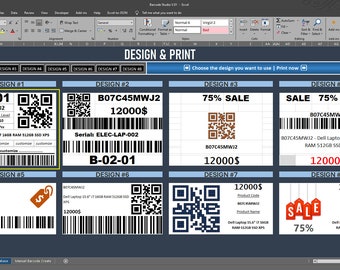 Excel Strichcode Print Pro | QR Code & Code128 Generator
