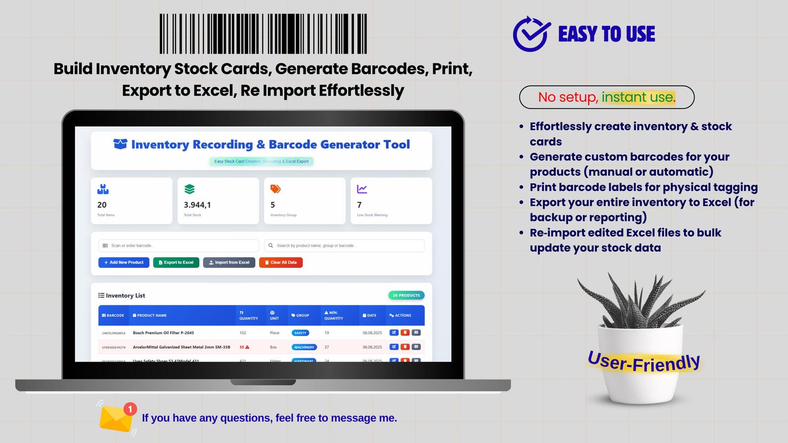 Need Inventory Cards Build Inventory & Stock Cards, Generate Barcodes, Print, Export to ...