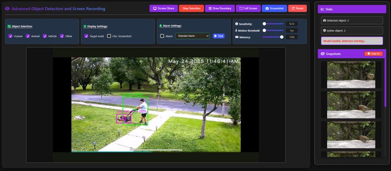 Smart AI Home Security Monitor - No Install Browser Webcam Detection ...