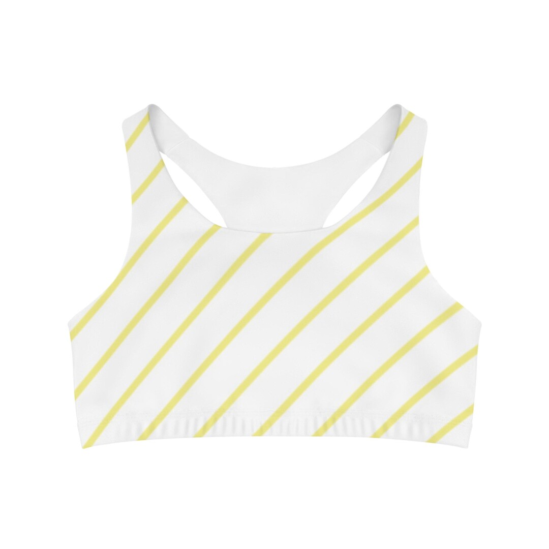 Yellow Snakeskin print Sports Bra