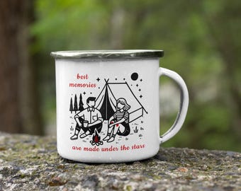 Couple gift -  Personalized enamel mug for couples, customized, original custom gift, valentines gift, anniversary