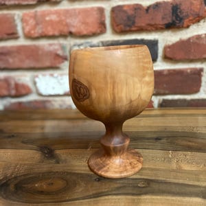 Hand-carved Wooden Wine Goblet